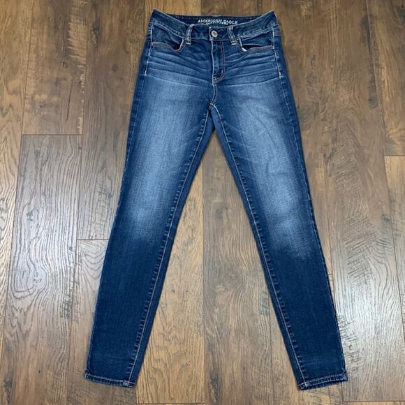 American Eagle Outfitters Denim - American Eagle Super Stretch Hi-Rise Dark Wash w/Fade Jegging Jeans